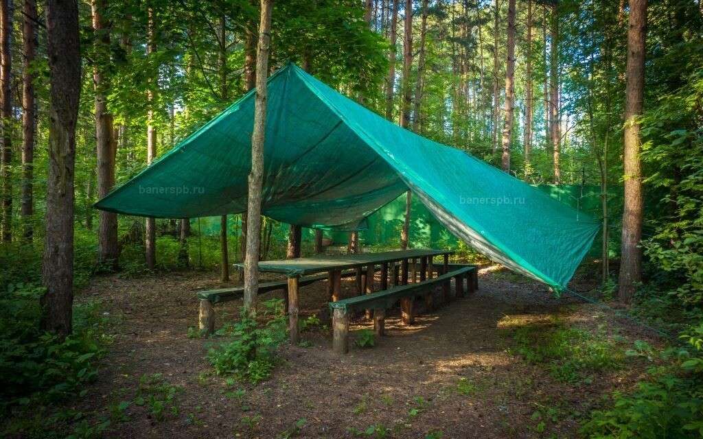 тент туристический зеленый 6х8